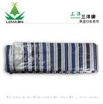 三洋牌黑蓝白条彩条布 全新聚乙烯中档彩条...