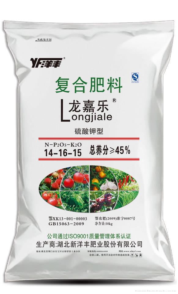 龙嘉乐牌硫酸钾复合肥14-16-15
