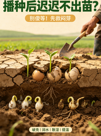 播种后迟迟不出苗、闷芽、顶不破土？别傻等！黄金补救方法抓紧用