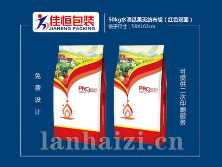 50kg水滴瓜果无纺布袋(红色双面）