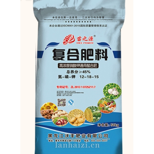 高浓度硫酸钾通用复合肥料12-18-15